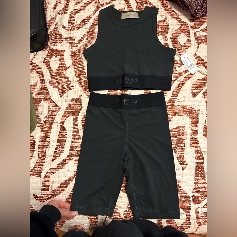 Black Essentials Tank and Shorts Set